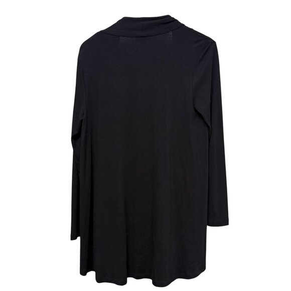 Vince Camuto Black Cardigan Medium Petite Stretch Viscose Jersey Open Front - Picture 3 of 7